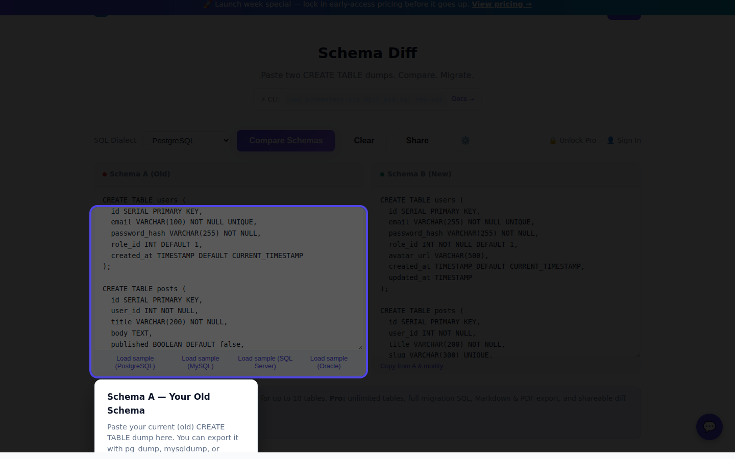 Migration SQL output with syntax-highlighted ALTER TABLE statements