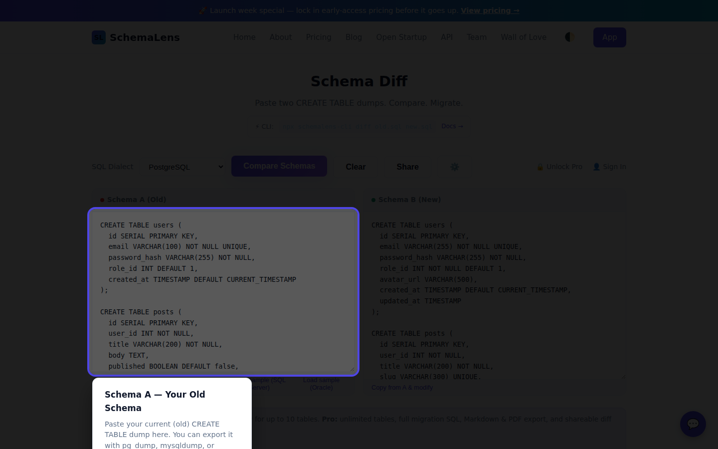 Schema drift detection